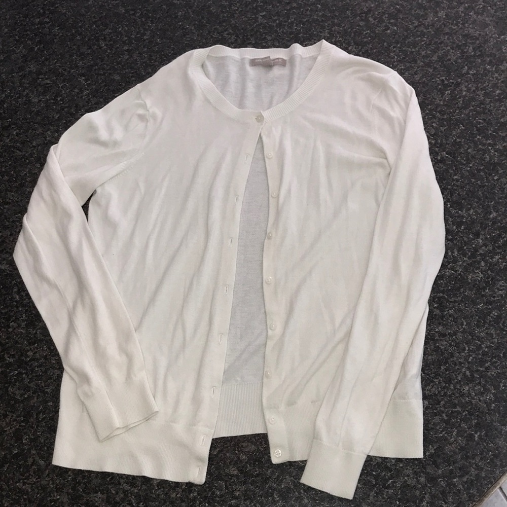 cream/white cardigan